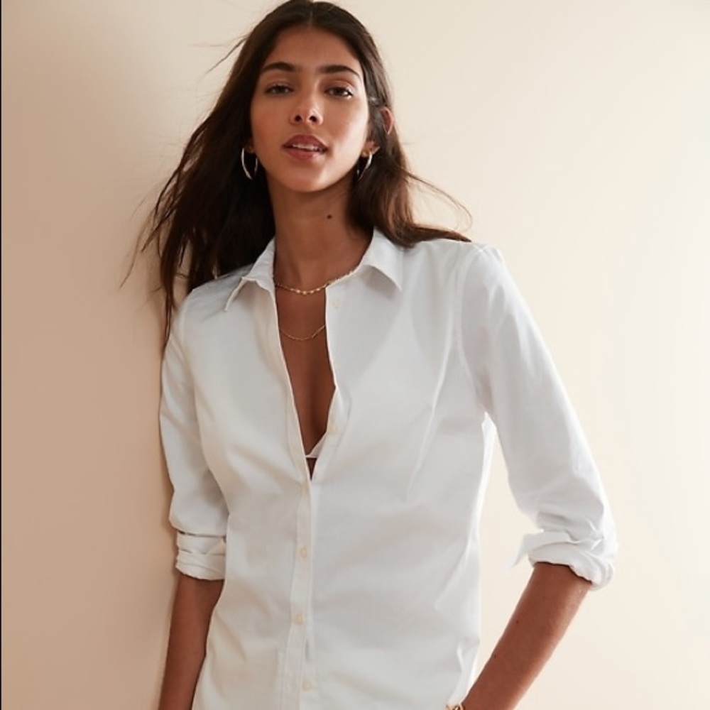 Banana Republic Tailored Fit White Button Down